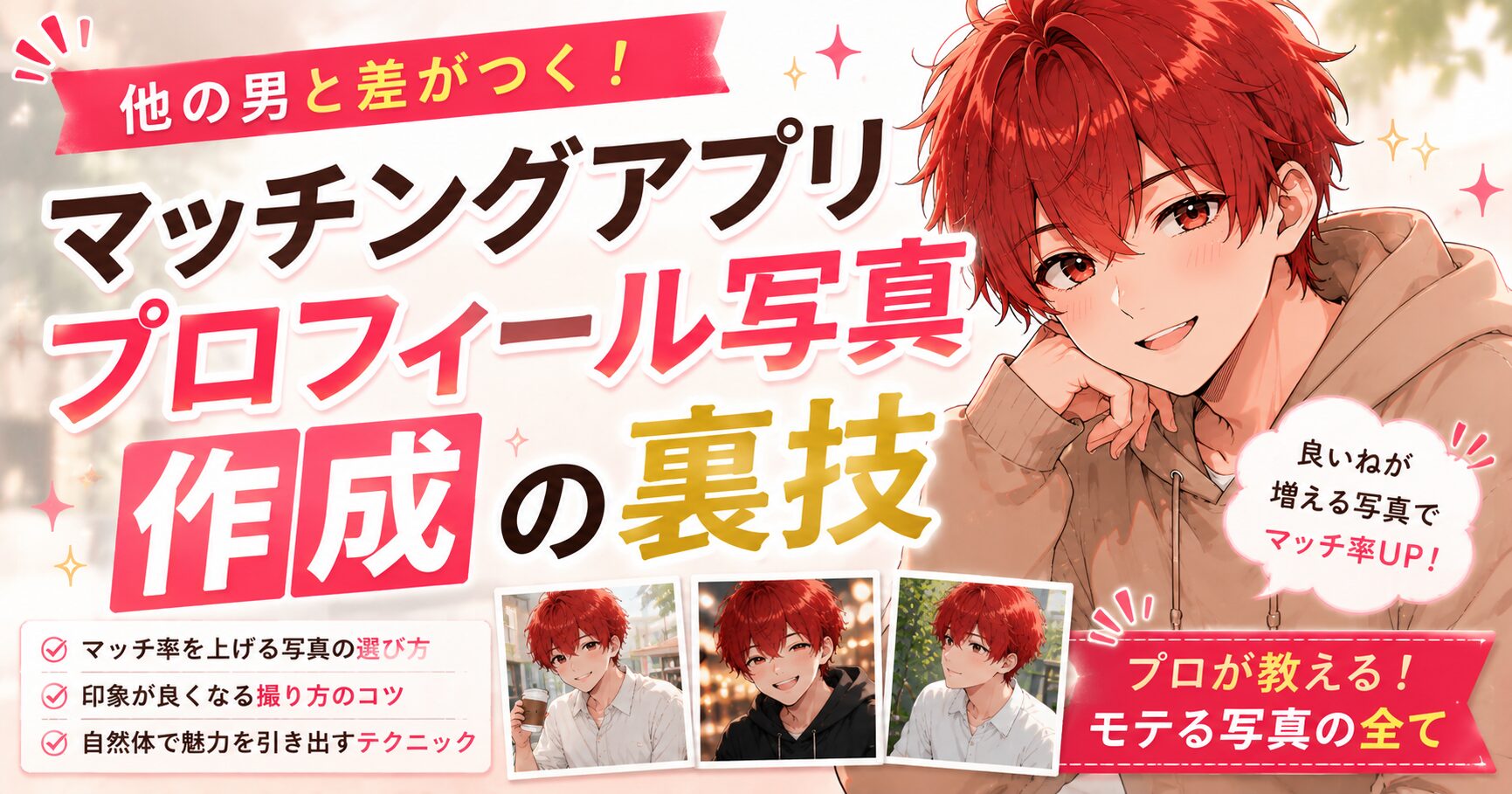 マッチングアプリプロフィール写真作成の裏技